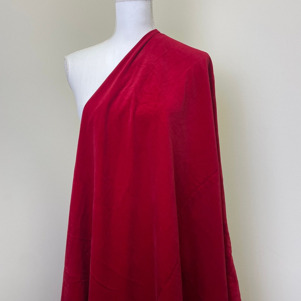 Red Velvet Fabric Remnant ~4Yards (43''x142'') Sewing Upholstery Crafting